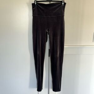 SPANX Velvet Leggings Gray Slim Fit  Casual Pants Women's Size L. GUC